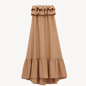 Ruffled Dress In Cotton Serge