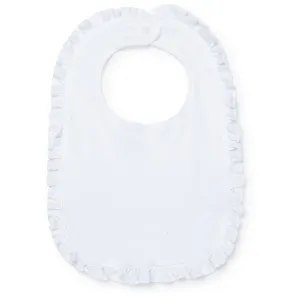 Ruffled Edge Pima Cotton Bib - White