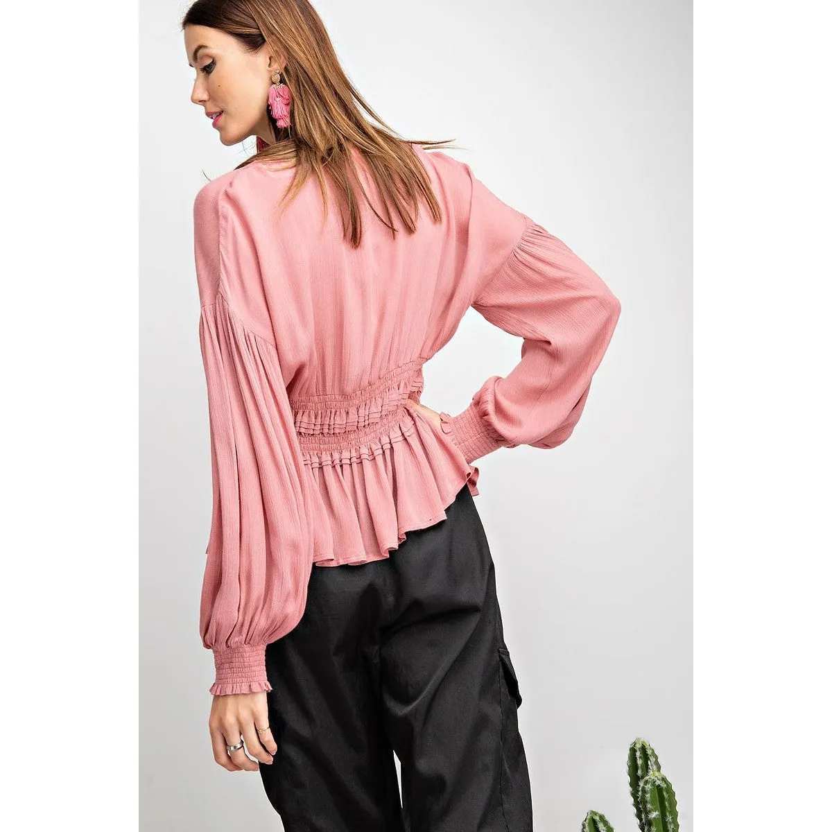Ruffled Feathers Top in Black