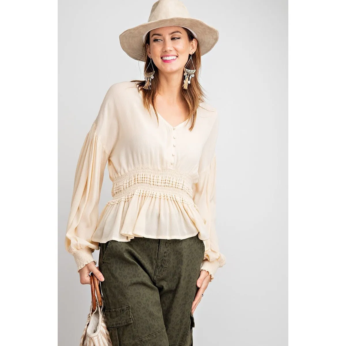 Ruffled Feathers Top in Black