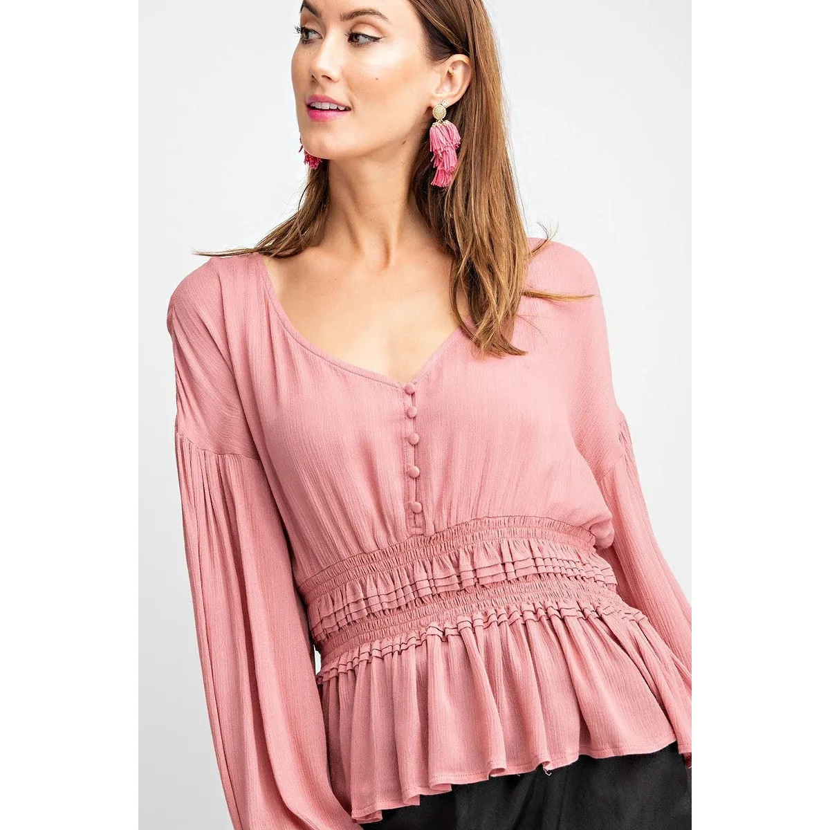 Ruffled Feathers Top in Black