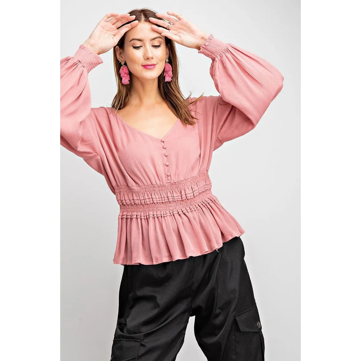 Ruffled Feathers Top in Black