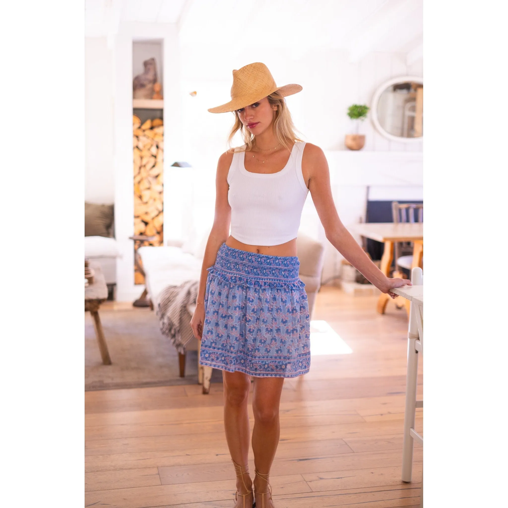 Ruffled Smocked Skirt