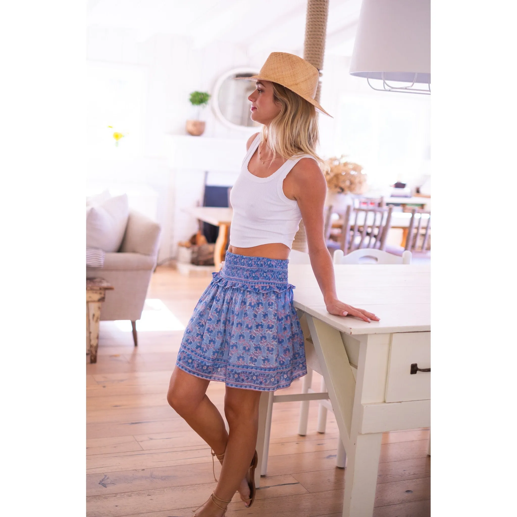 Ruffled Smocked Skirt