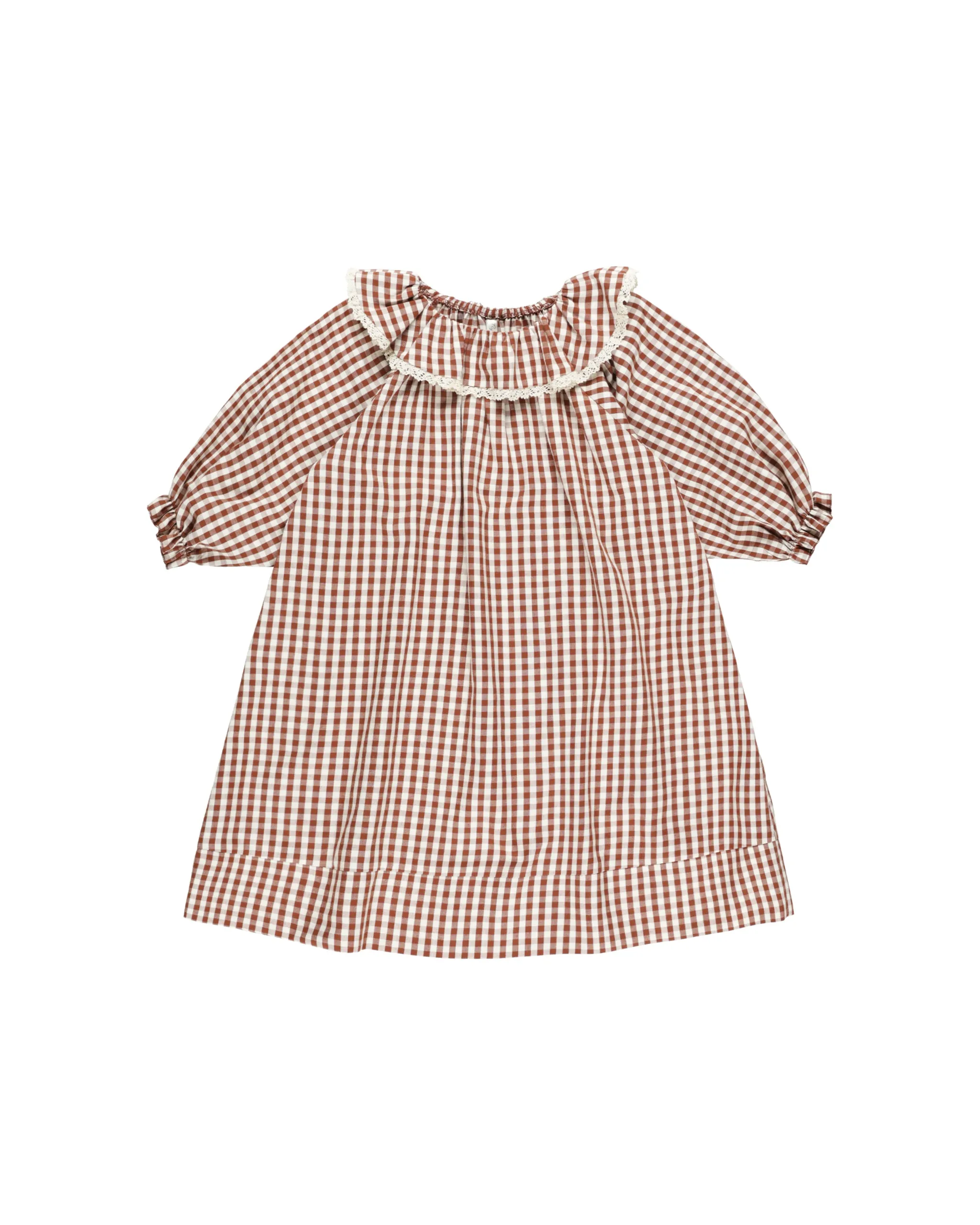 RYLEE   CRU Girl's Nightgown || Brick Gingham