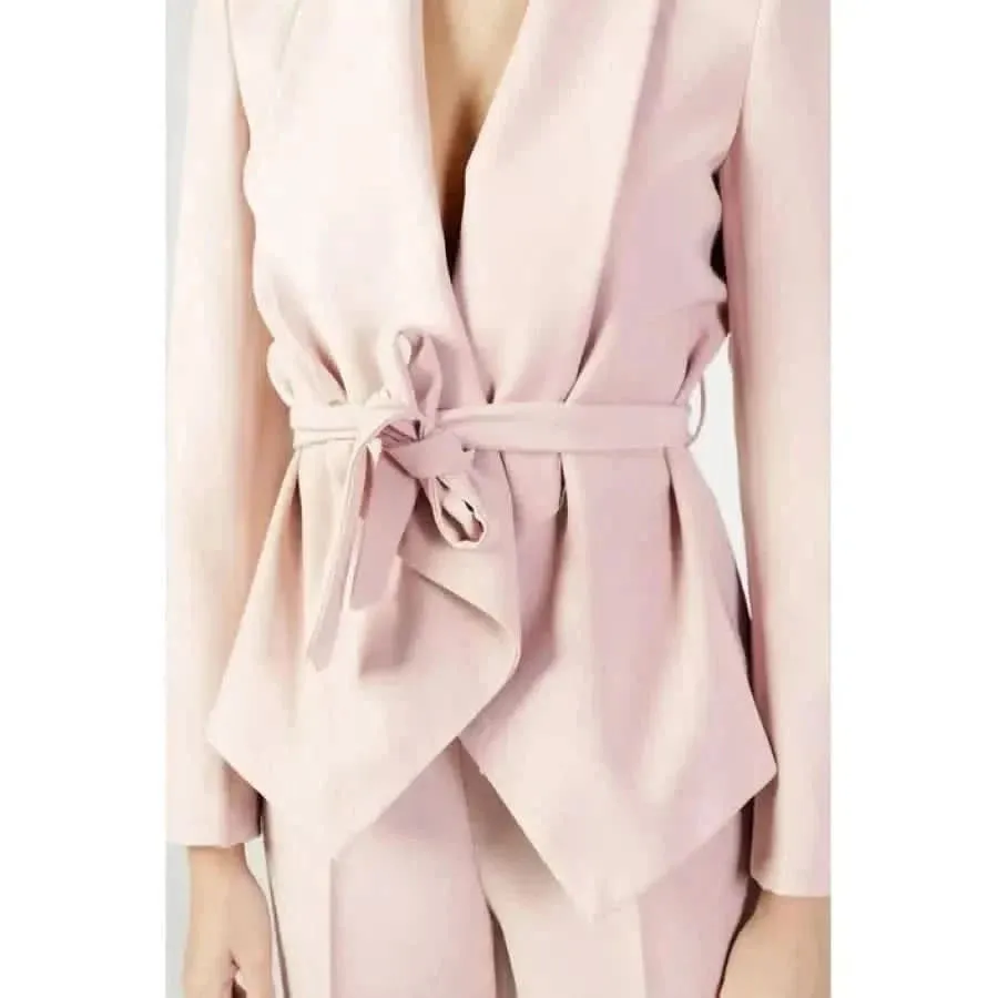 Sandro Ferrone Women's Pink Blazer with Lace Detailing
