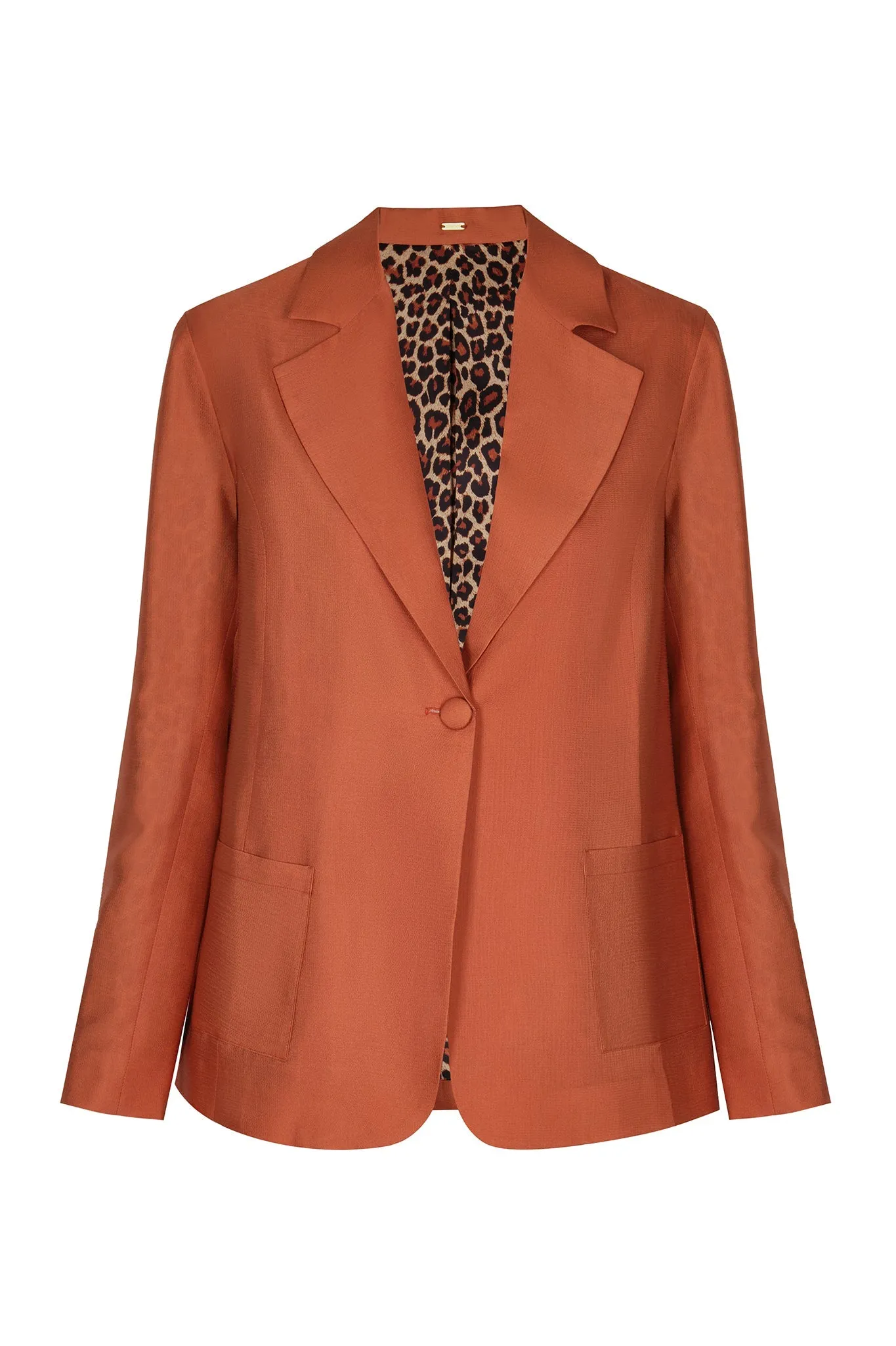 Santo Tomás Martellato Silk Blazer in Terra