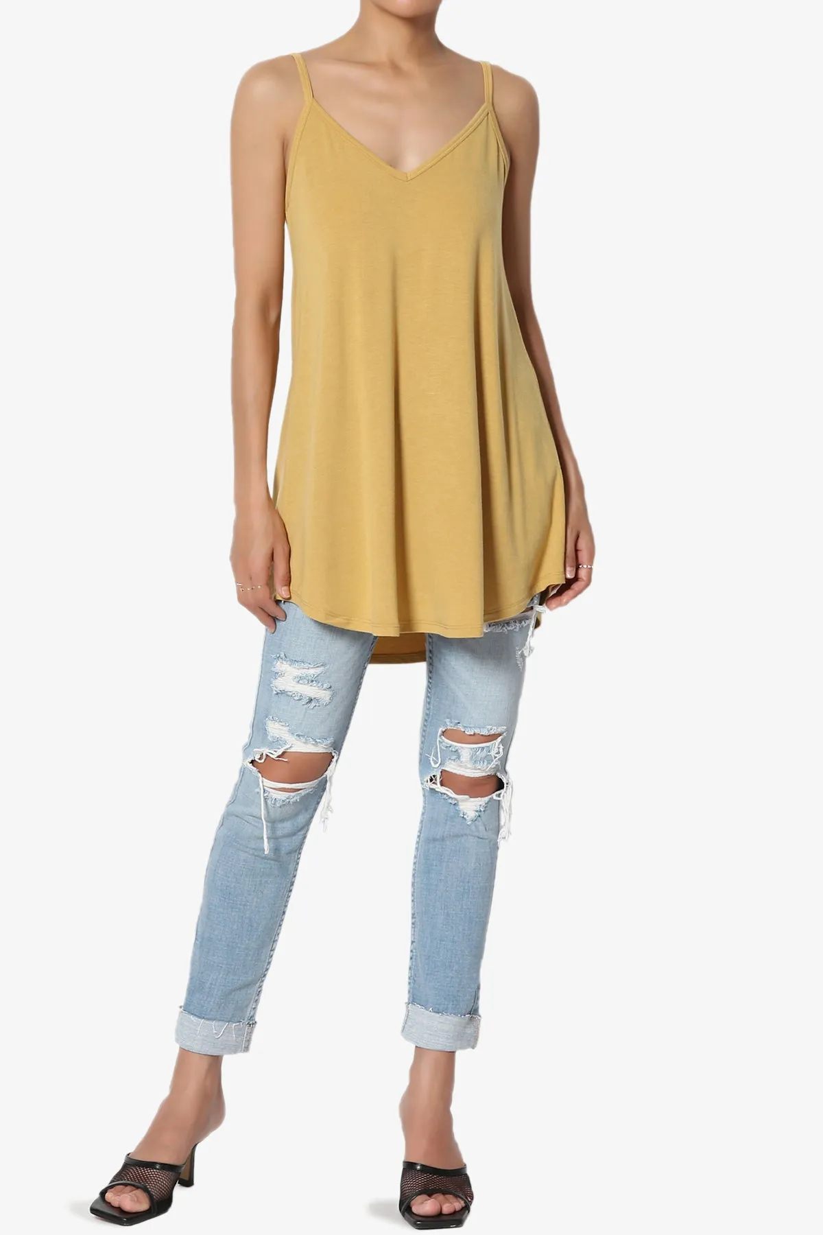 Sasha Distressed Cuffed Mid Rise Skinny Jeans