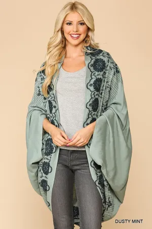 SHIRA EMBROIDERED COCOON KIMONO MINT