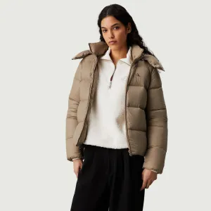 Short Puffer Jacket - Brown