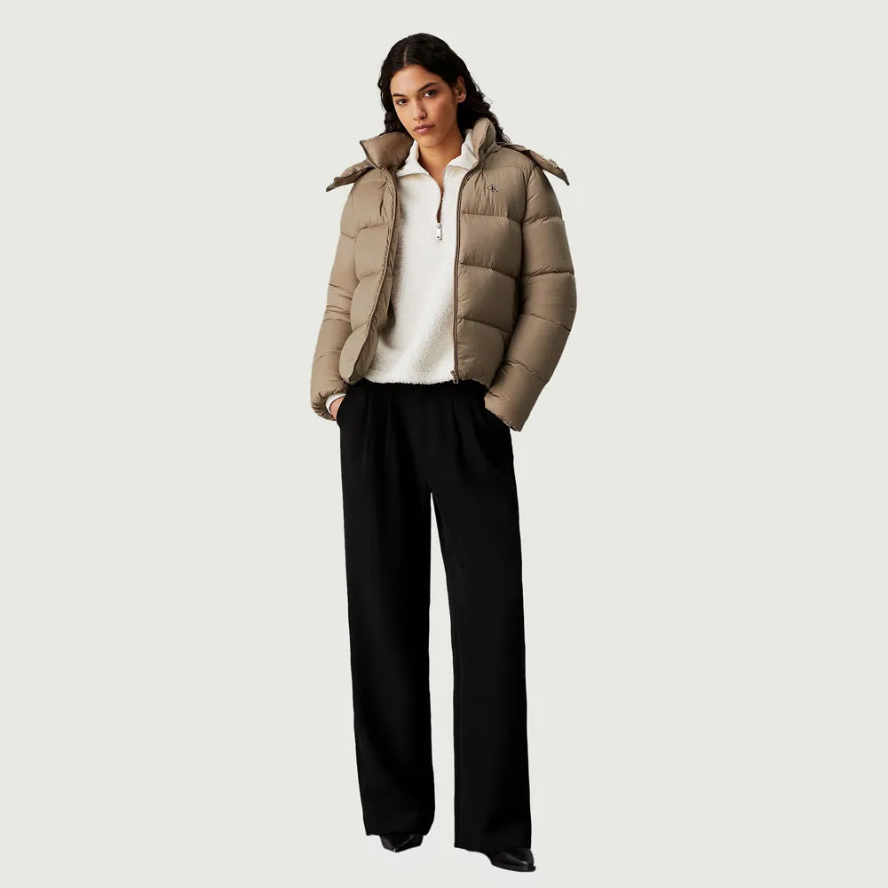 Short Puffer Jacket - Brown