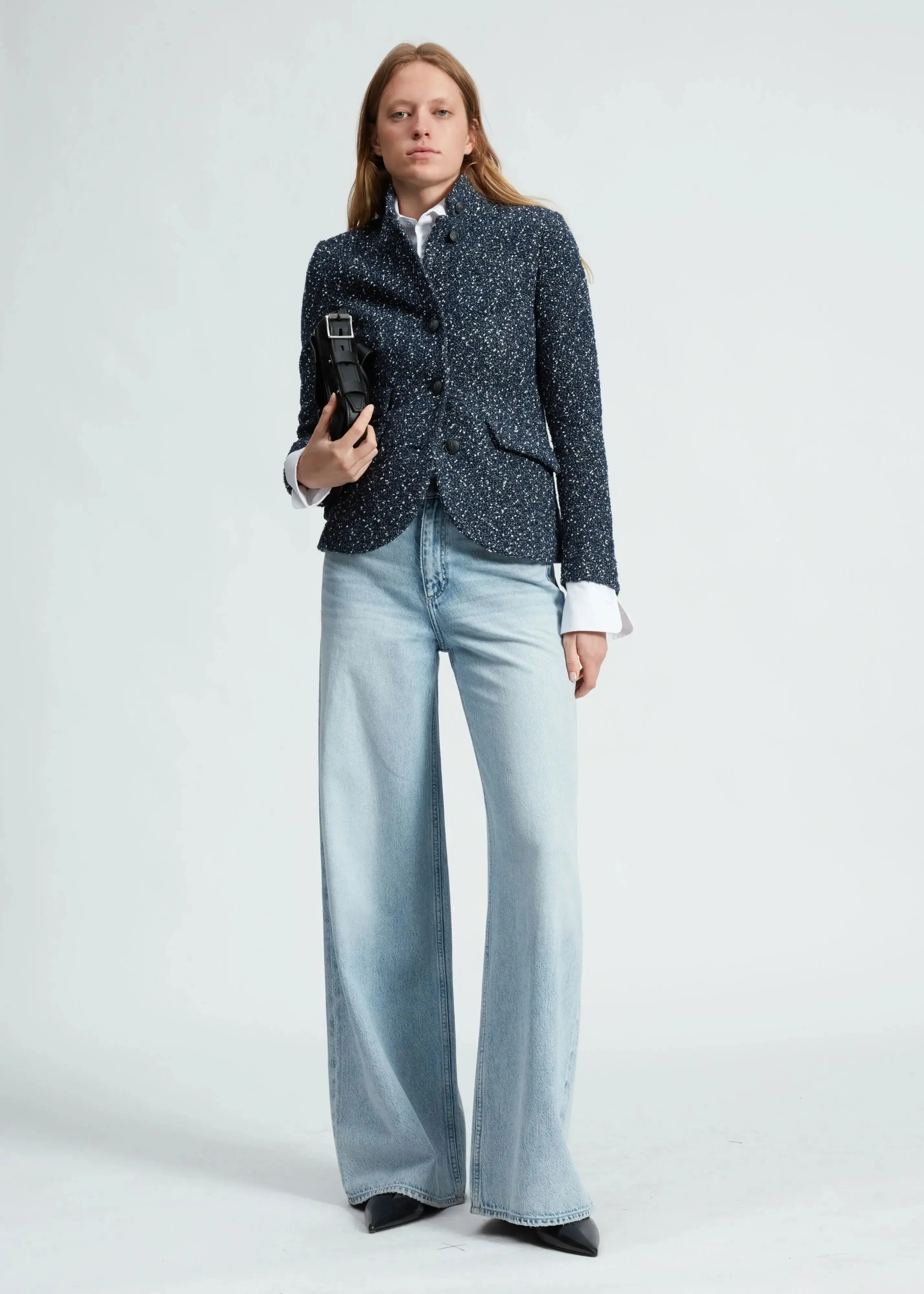 Slade Tweed Blazer in Blue