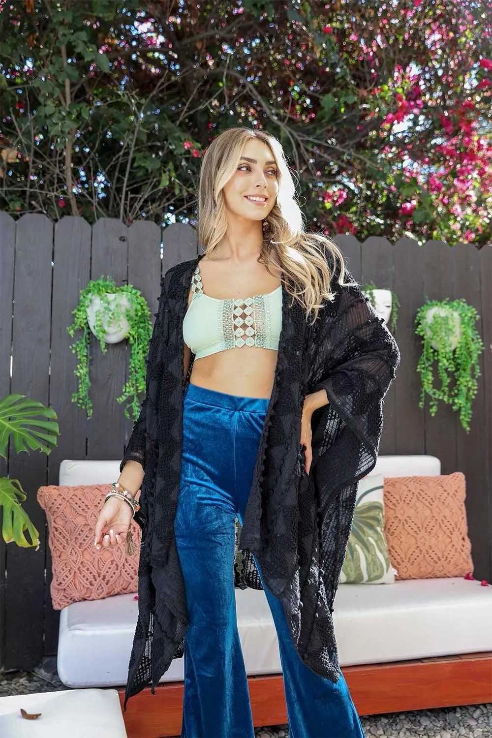 Soft Embroidered Zig Zag Kimono - 4 colors