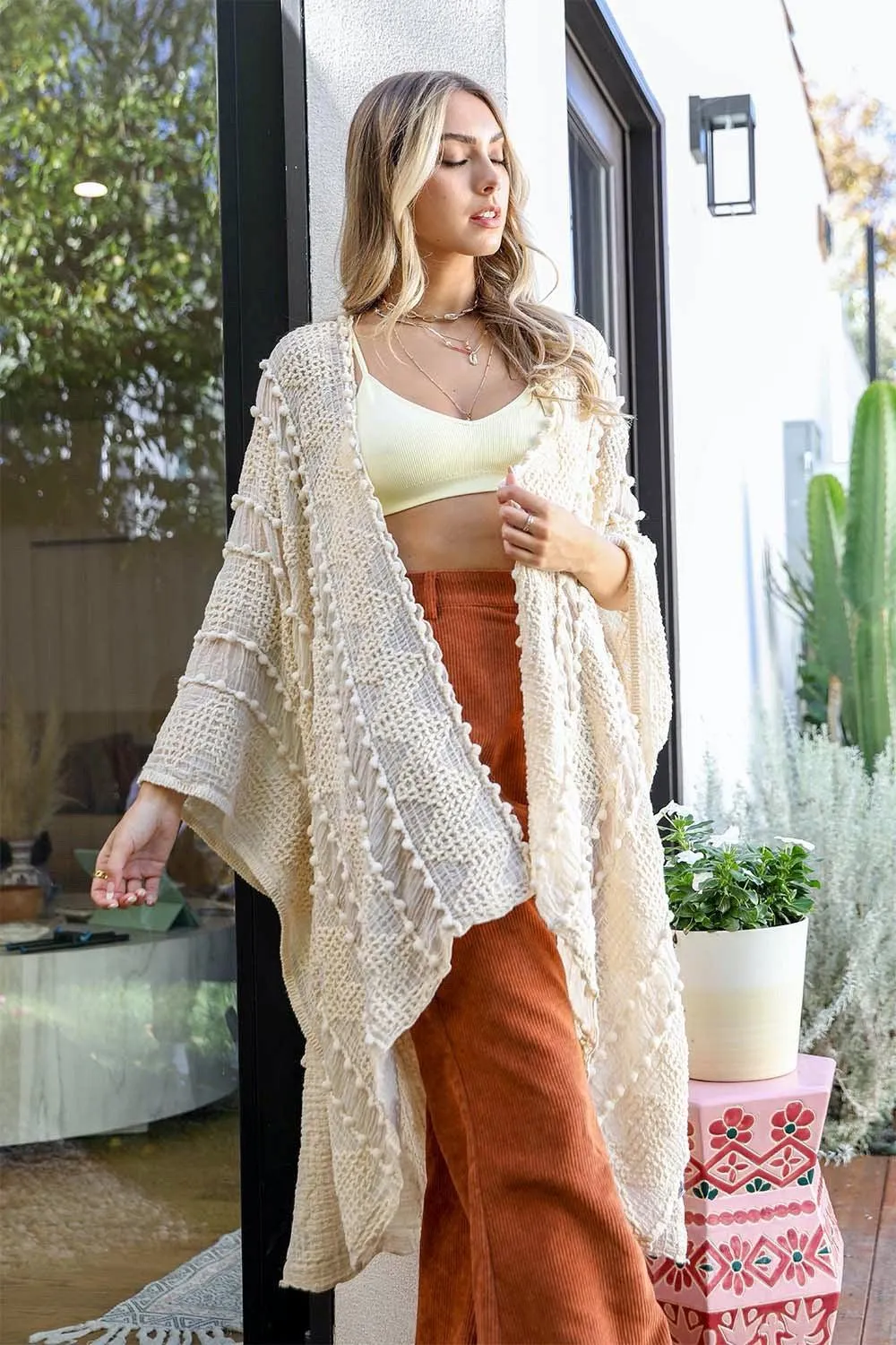 Soft Embroidered Zig Zag Kimono - 4 colors