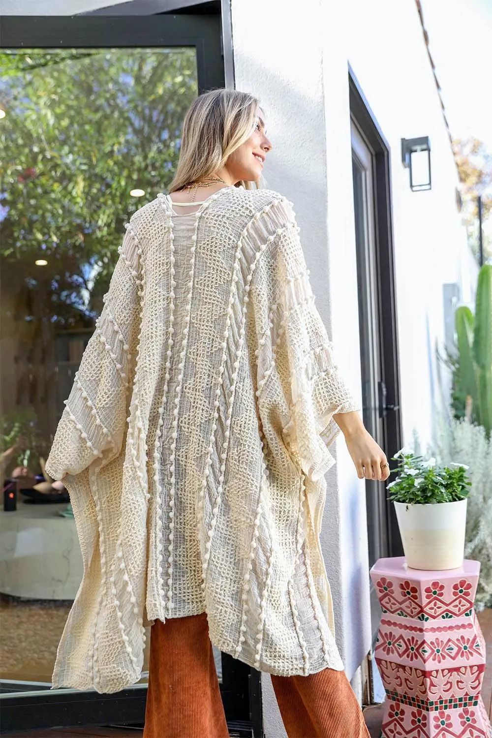 Soft Embroidered Zig Zag Kimono - 4 colors
