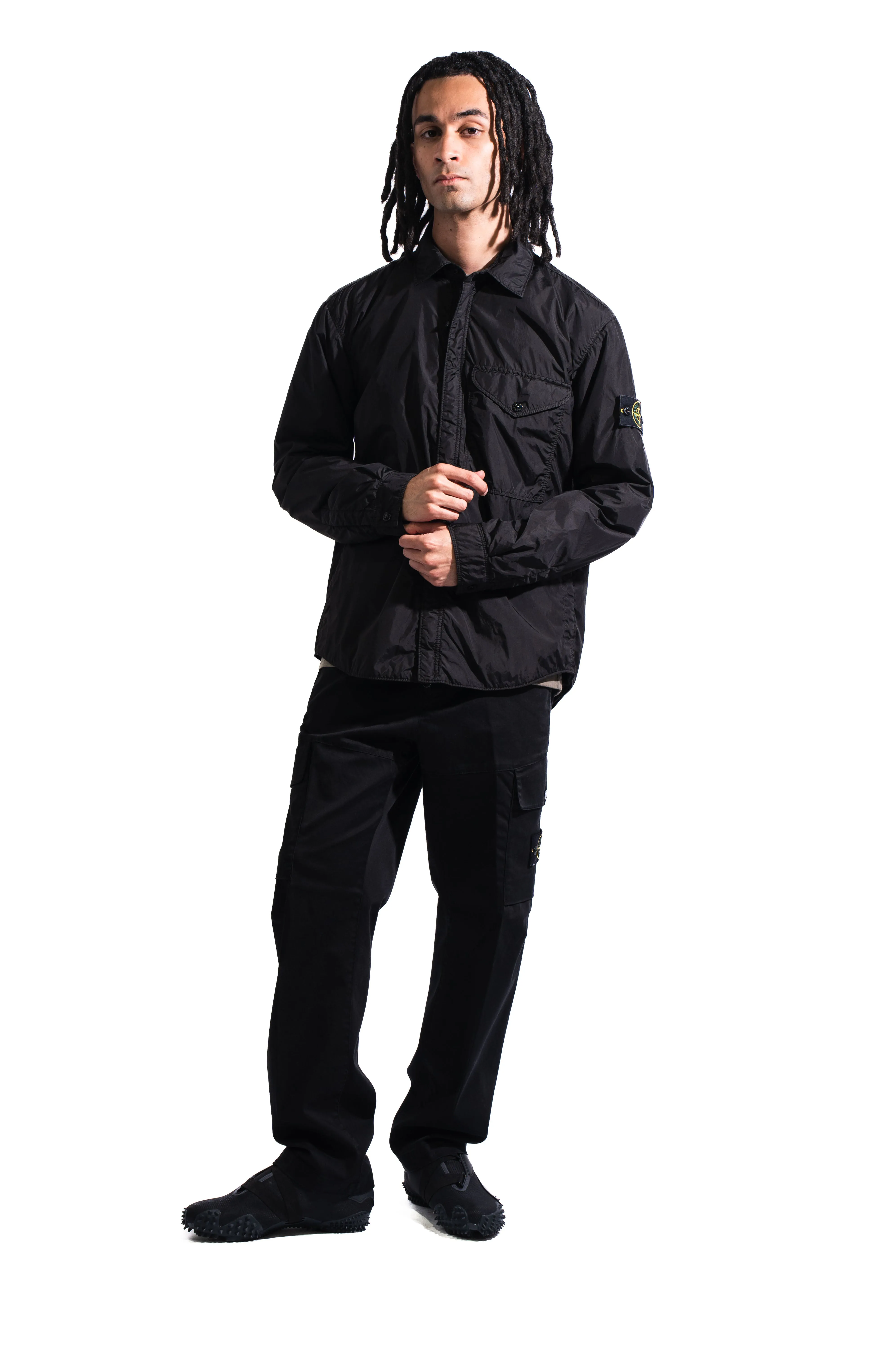 Stone Island 8115Q01 Crinkle Recycled Nylon Jacket Black