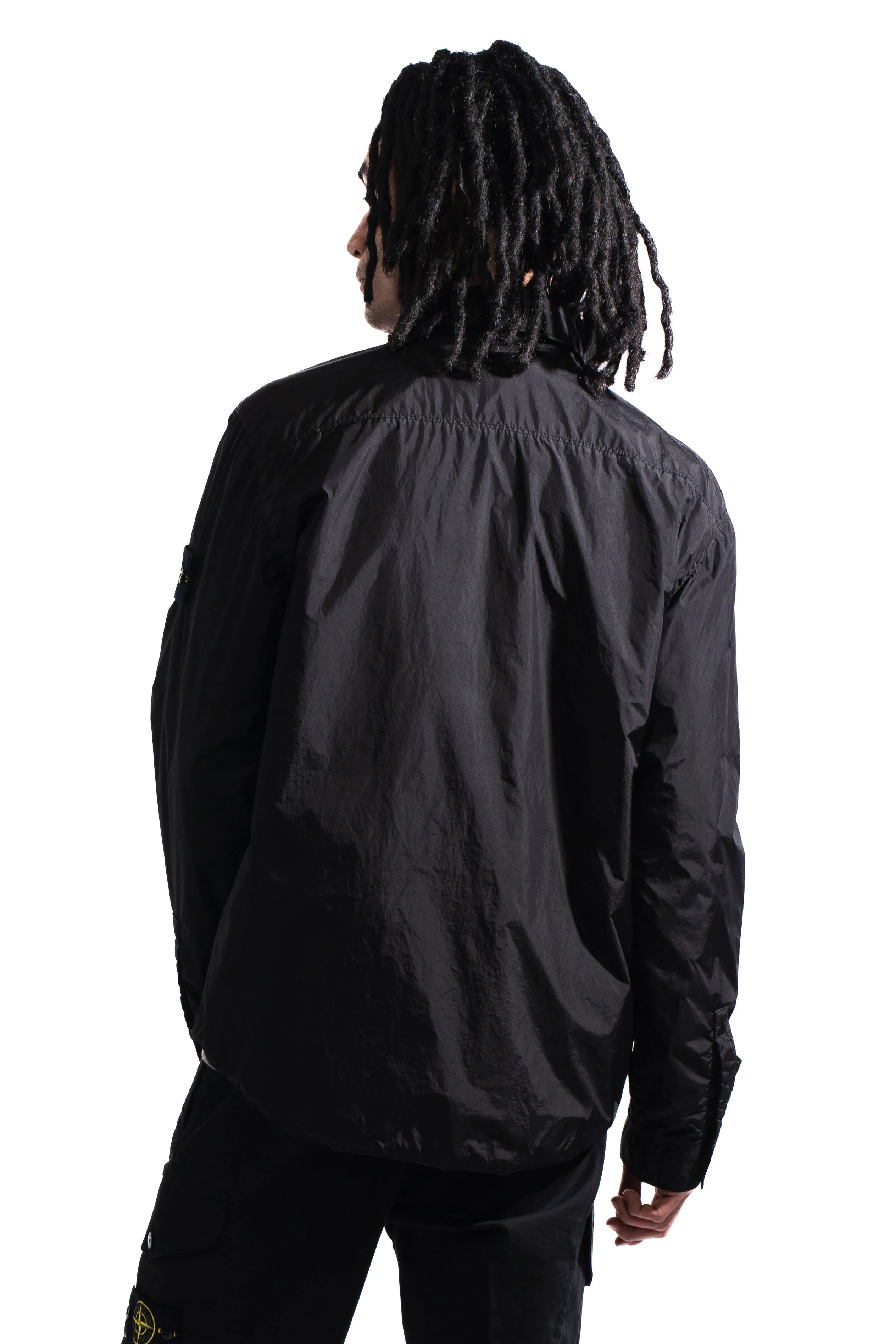 Stone Island 8115Q01 Crinkle Recycled Nylon Jacket Black