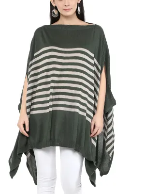 Stripe Ruana in Tencel Poncho
