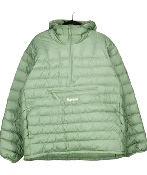 Supreme Green Micro Down Half Zip Hooded Pullover UK XL