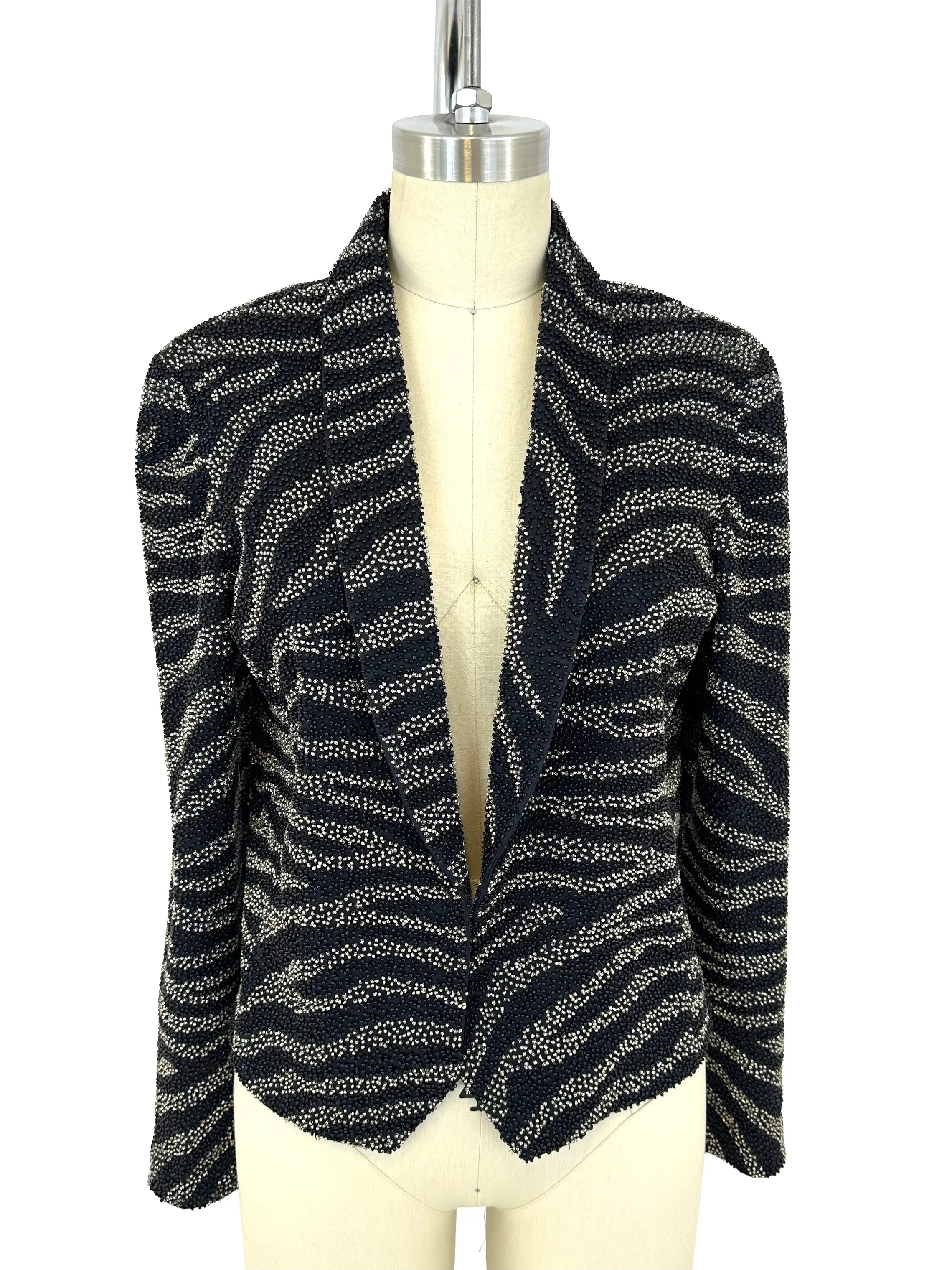 Swildens Tiger Stripe Beaded Blazer