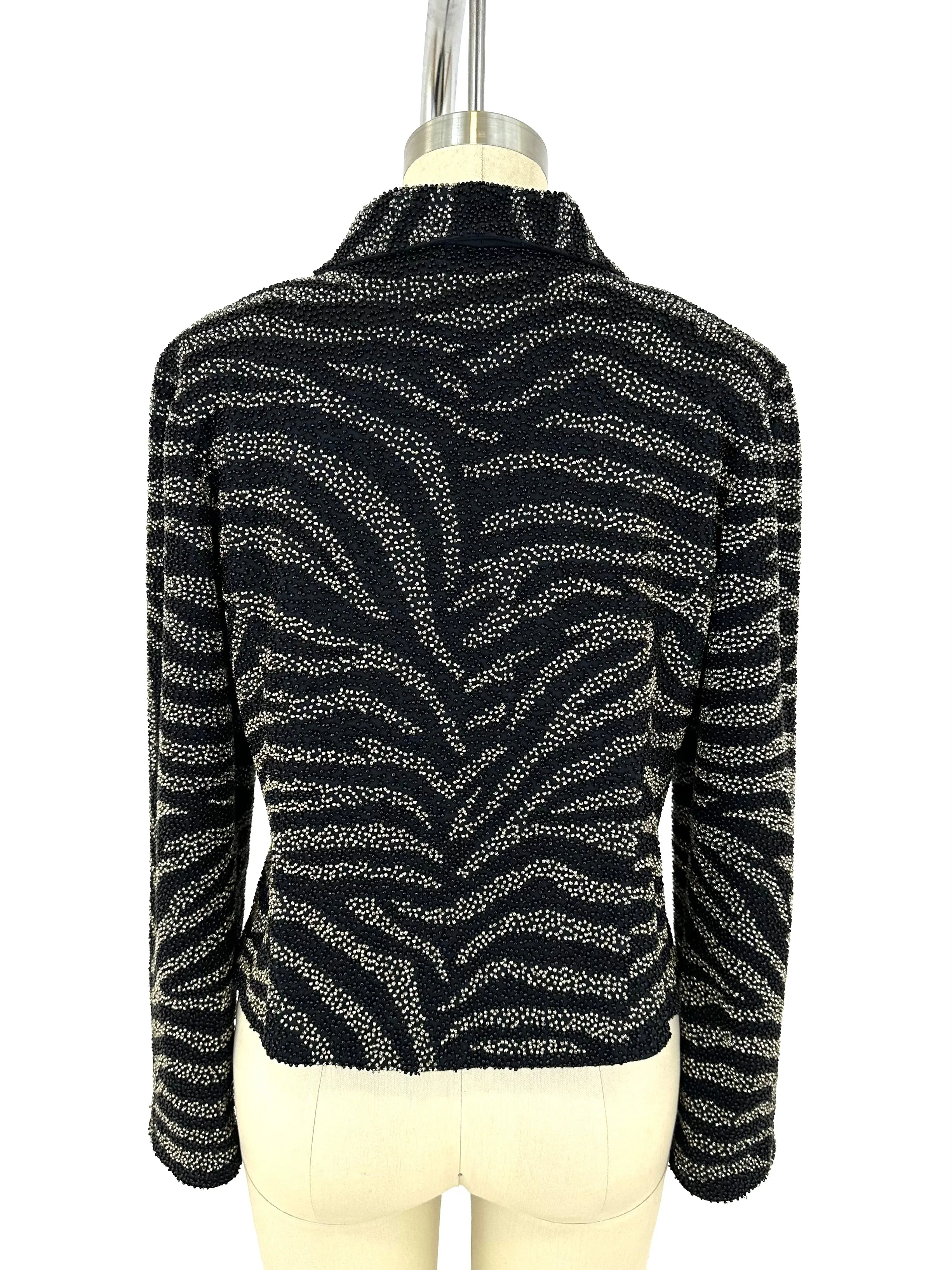 Swildens Tiger Stripe Beaded Blazer