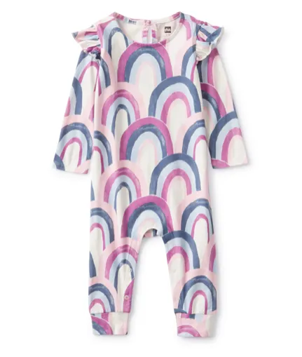 Tea- Ruffle Shoulder Baby Romper