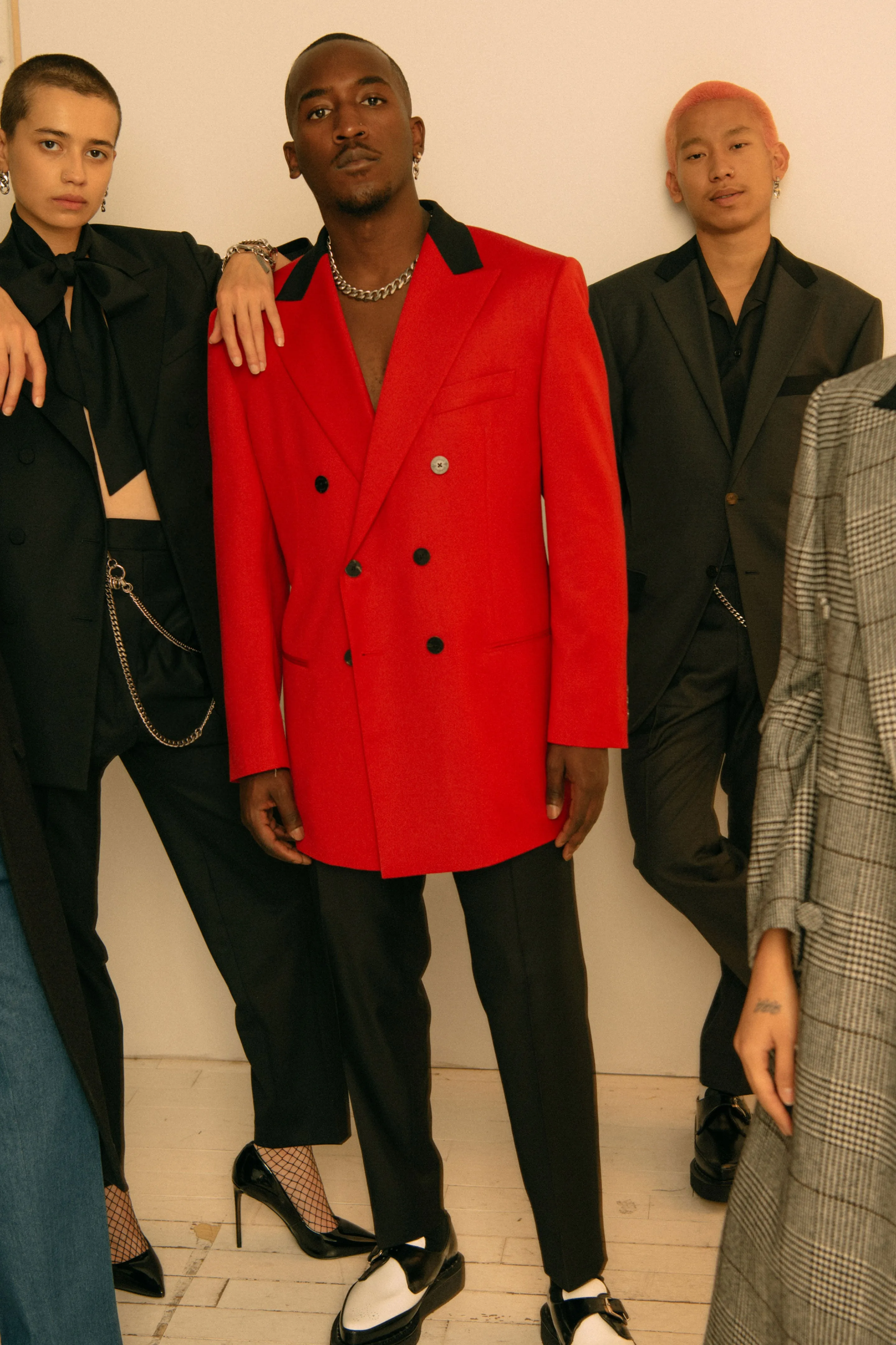 TEDDIE RED CONTRAST BLAZER