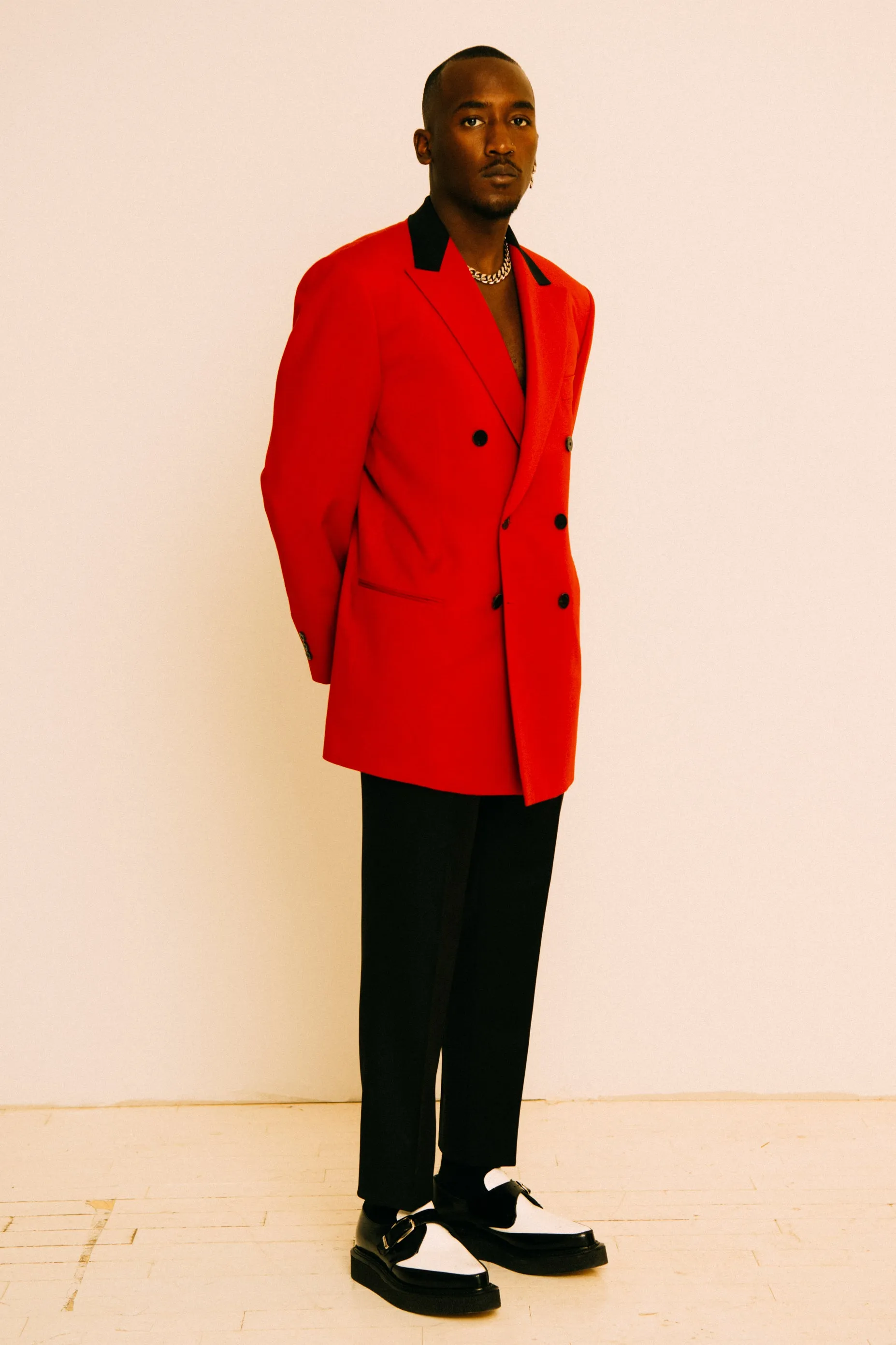 TEDDIE RED CONTRAST BLAZER