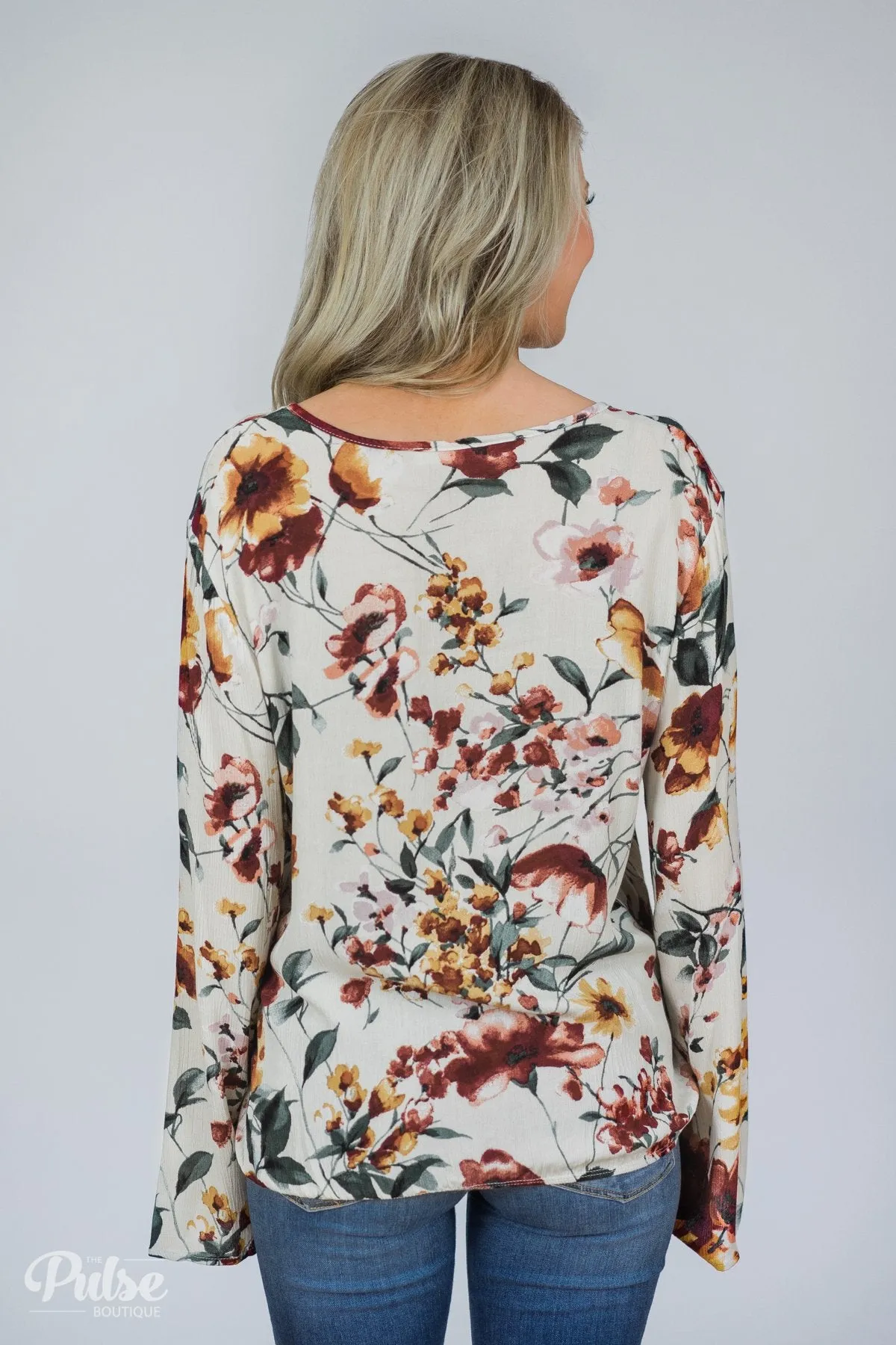 That's A Wrap Floral Top- Ivory