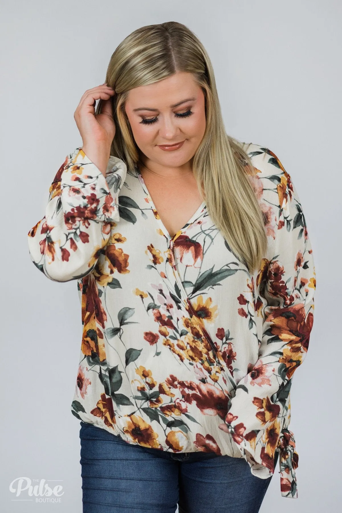 That's A Wrap Floral Top- Ivory
