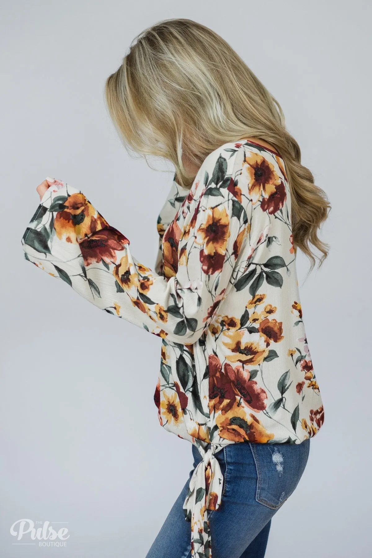 That's A Wrap Floral Top- Ivory