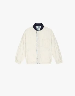 The Great The Reversible Ultra Light Down Puffer Jacket in Falling Daisy & Cream