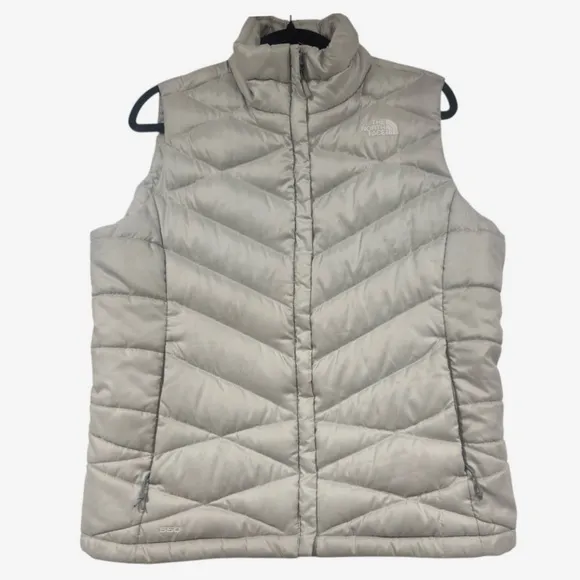 The North Face 550 Women's Goose Down Insulated Puffer Vest Gray Jacket Women L