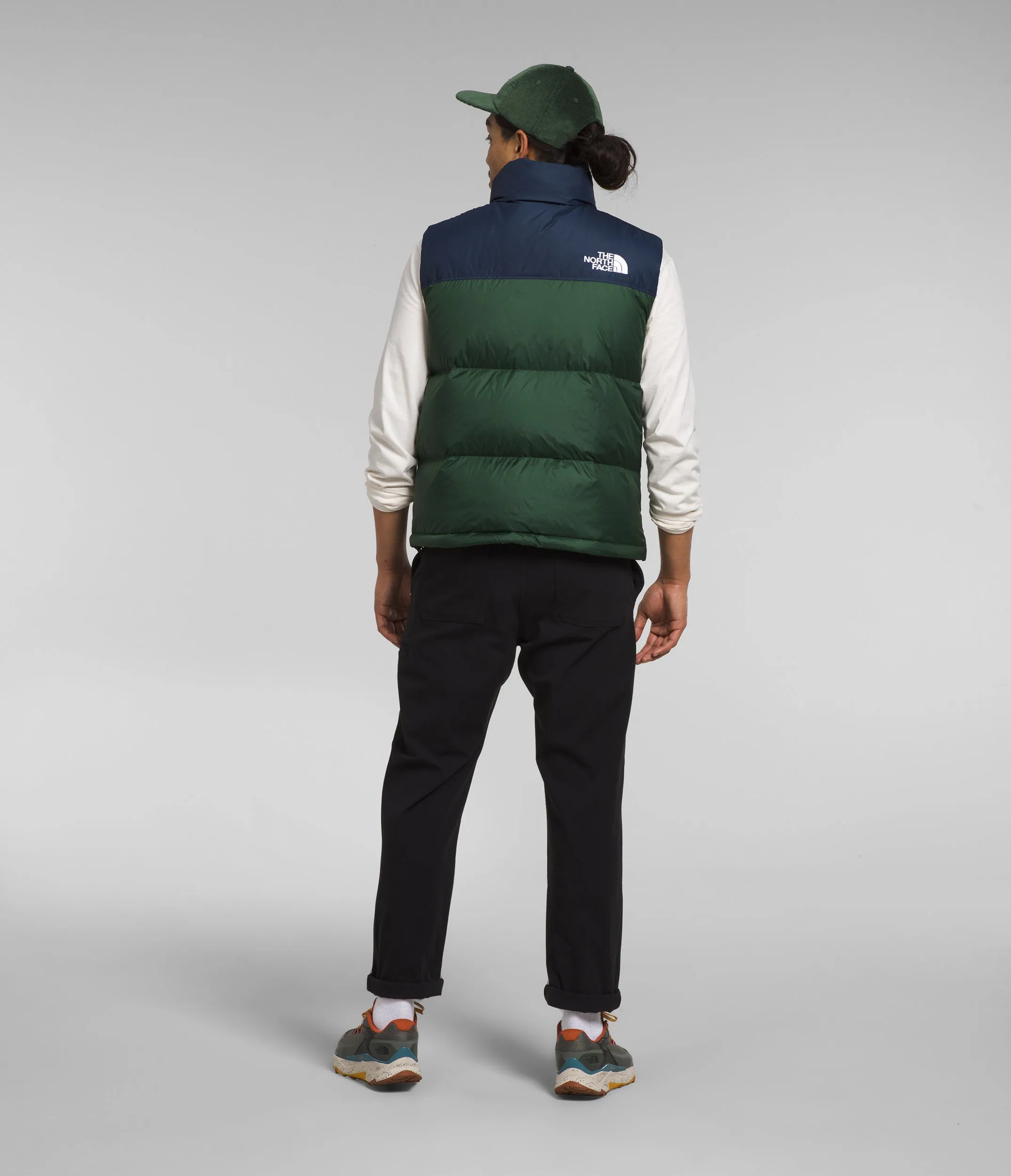 THE NORTH FACE MENS 1996 RETRO NUPTSE VEST - PINE NEEDLE-SUMMIT NAVY