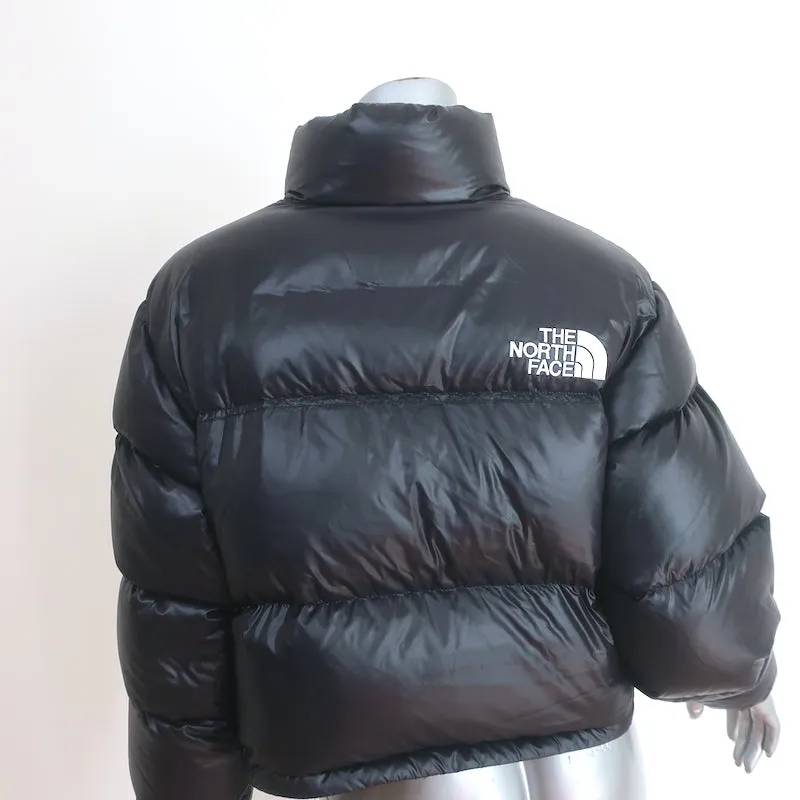 The North Face Nuptse Cropped Down Puffer Jacket Black Size Medium