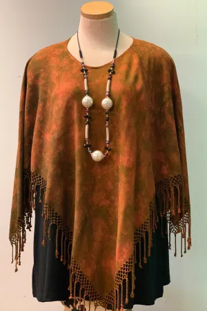 Tie Dye Fringed Ponchos
