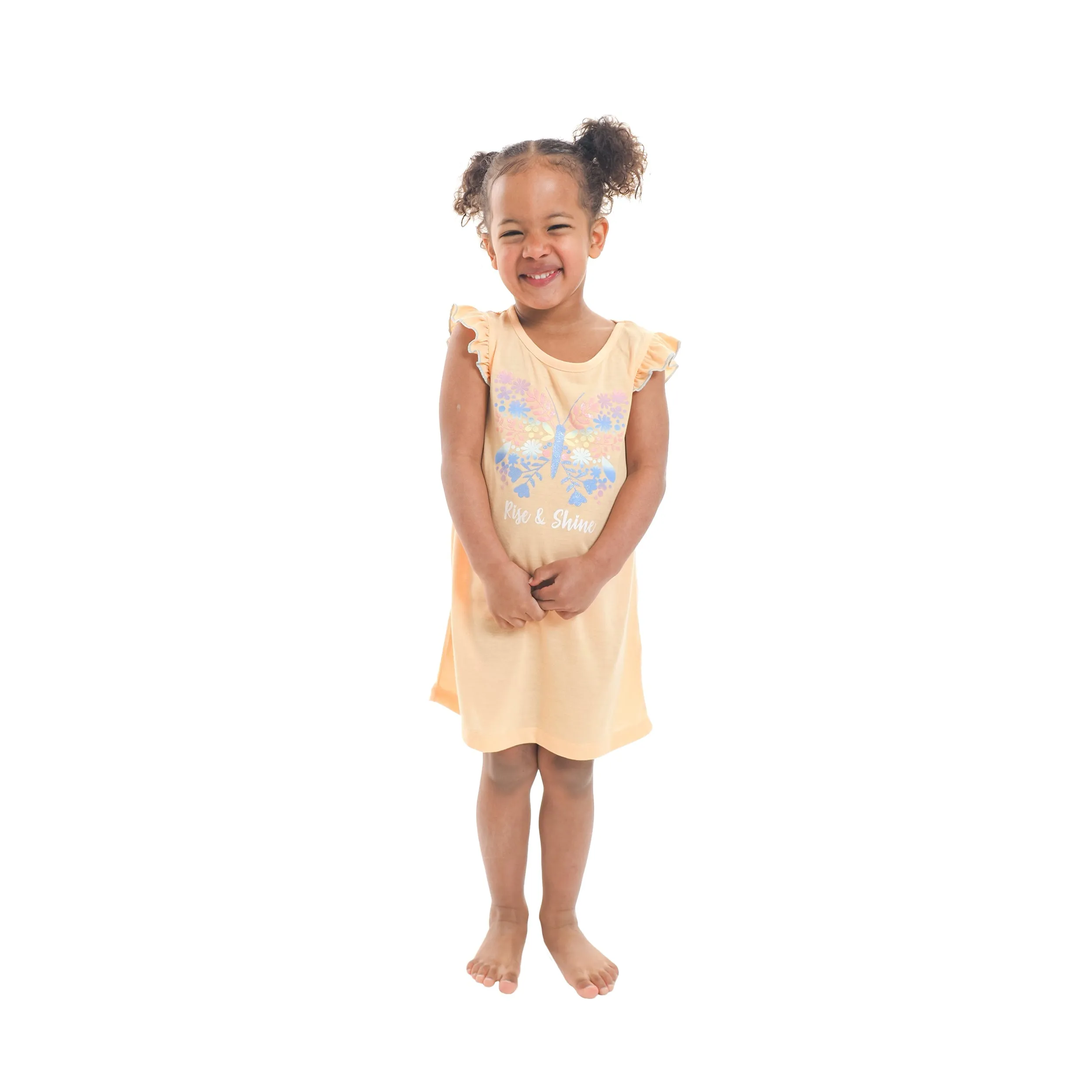 TODDLER GIRL FRILLY SLEEVE NIGHTSHIRT