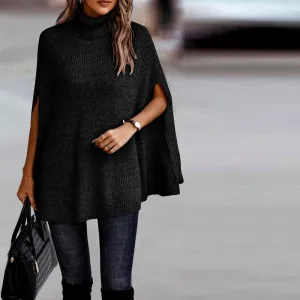 Turtle Neck Cozy Cape Poncho