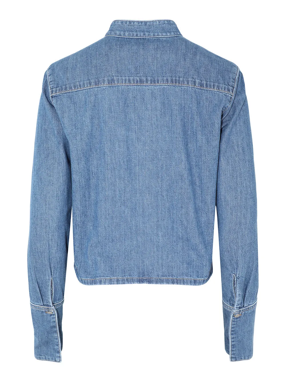 TWP Patti Top in Vintage Wash Denim Shirting