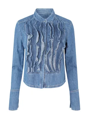 TWP Patti Top in Vintage Wash Denim Shirting