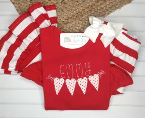 Valentine's Day Ruffle Pants Set
