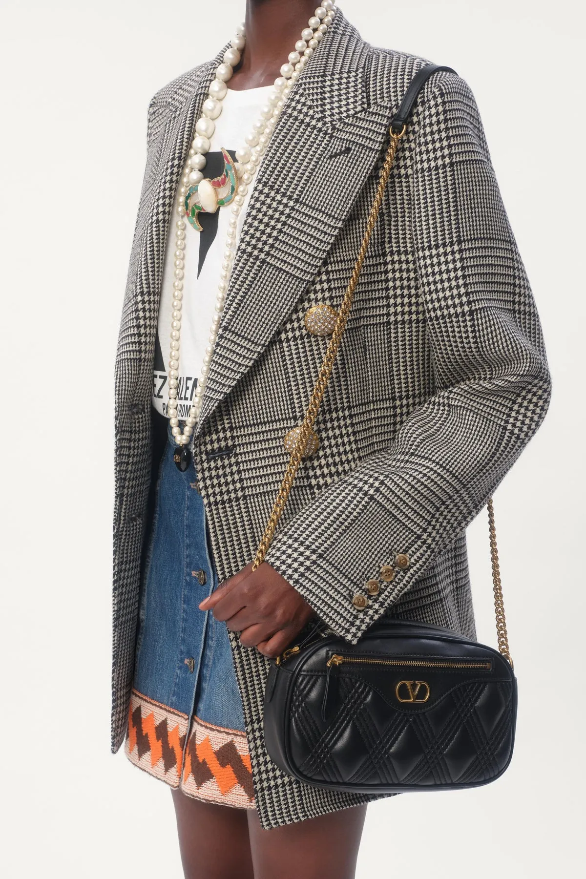 VALENTINO | HOUNDSTOOTH WOOL BLAZER JACKET