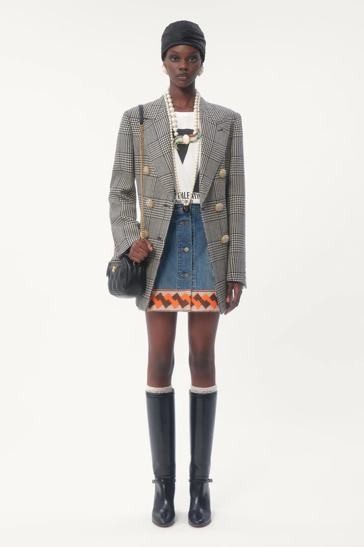 VALENTINO | HOUNDSTOOTH WOOL BLAZER JACKET