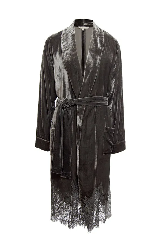Velvet Coco Duster - Dark Grey