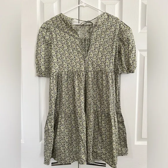 Vero Moda Lykke Puff Sleeve Floral Print Dress size small