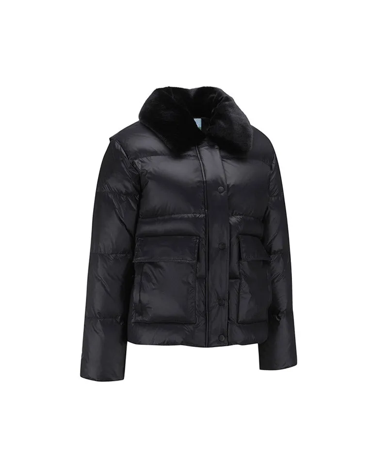 Vice Golf Atelier Women's Detachable Collar Down Jacket - Black
