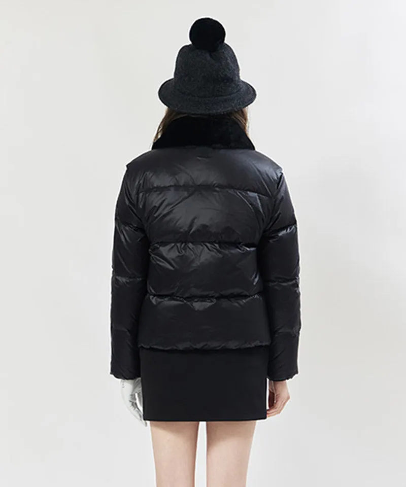 Vice Golf Atelier Women's Detachable Collar Down Jacket - Black