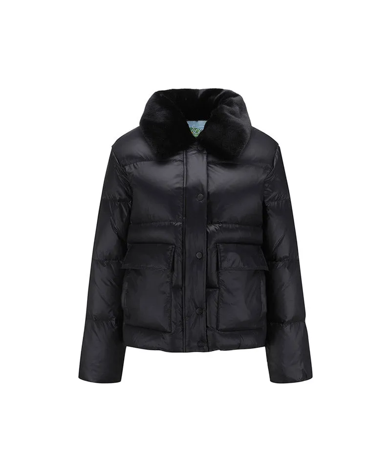 Vice Golf Atelier Women's Detachable Collar Down Jacket - Black