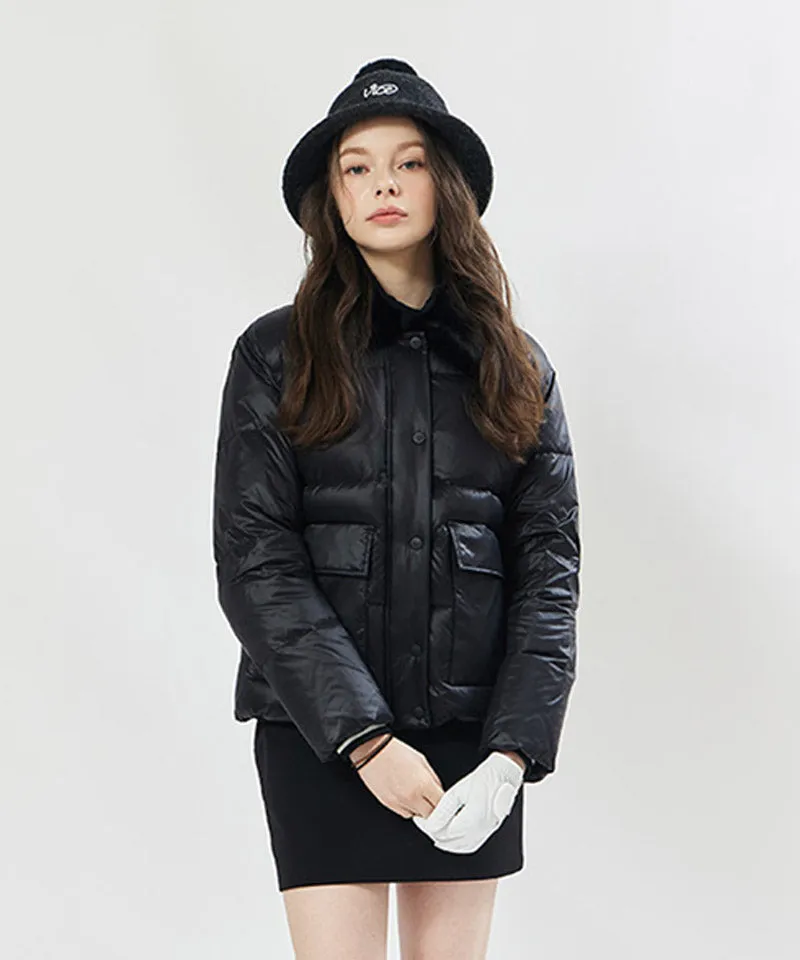 Vice Golf Atelier Women's Detachable Collar Down Jacket - Black