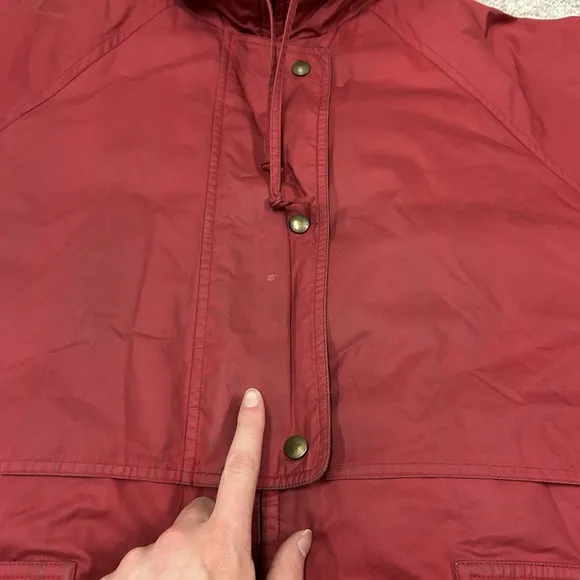 Vintage Eddie Bauer Goose Down Puffer Jacket Women's Large Red Full Zip